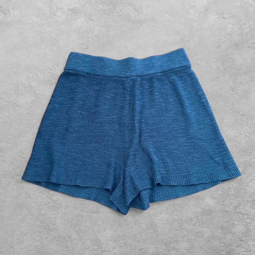 Free People FP Beach Malibu Surf Knit Shorts Navy XS Boho Coastal